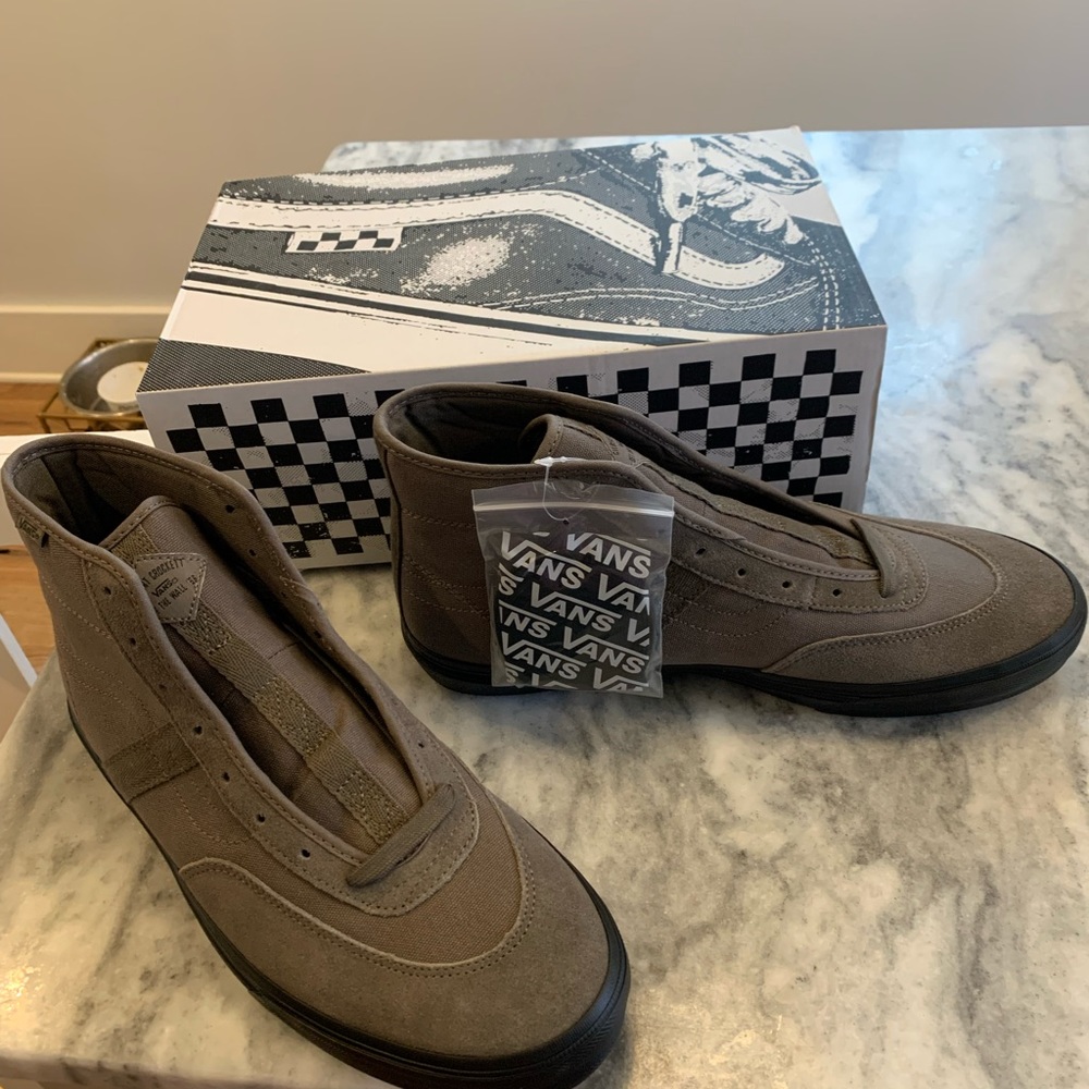 Vans Crockett High Bungee Cord & Black Skate Shoes